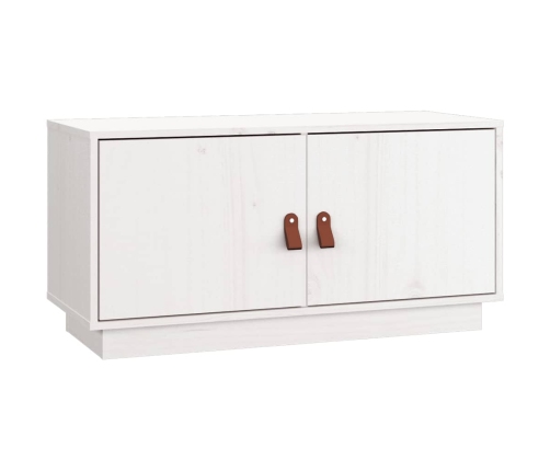 Mueble de TV de madera maciza de pino blanco 80x34x40 cm