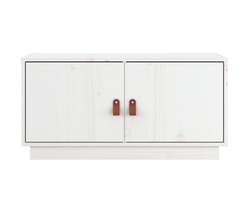 Mueble de TV de madera maciza de pino blanco 80x34x40 cm