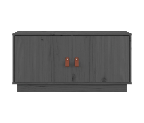 Mueble de TV de madera maciza de pino gris 80x34x40 cm