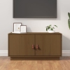 Mueble de TV madera maciza de pino marrón miel 80x34x40 cm