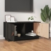 Mueble de TV de madera maciza de pino negro 80x34x40 cm