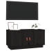 Mueble de TV de madera maciza de pino negro 80x34x40 cm