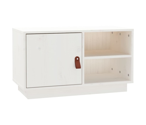 vidaXL Mueble de TV de madera maciza de pino blanco 70x34x40 cm