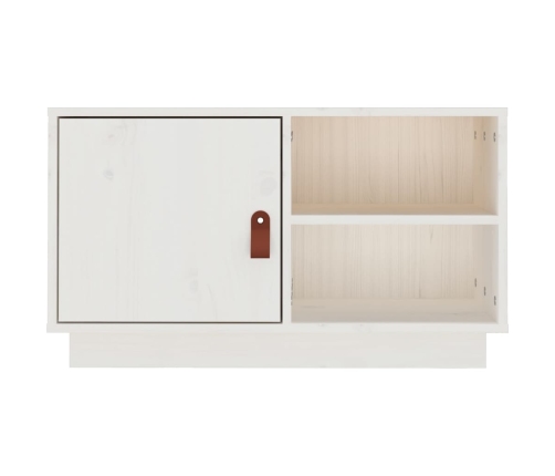 vidaXL Mueble de TV de madera maciza de pino blanco 70x34x40 cm