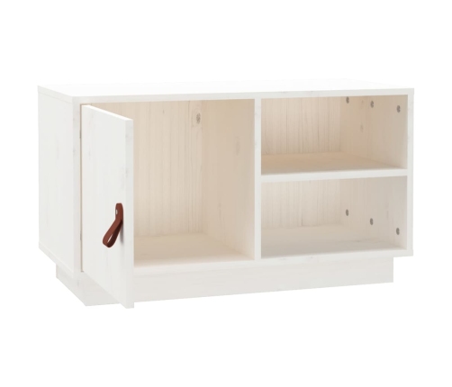 vidaXL Mueble de TV de madera maciza de pino blanco 70x34x40 cm