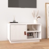 vidaXL Mueble de TV de madera maciza de pino blanco 70x34x40 cm