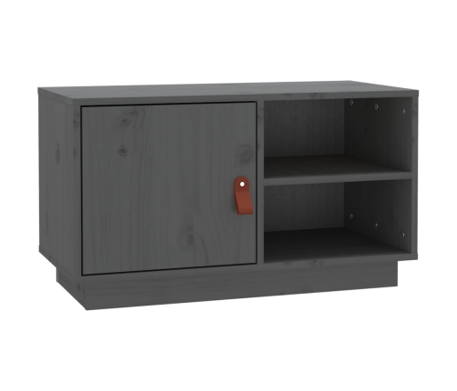 vidaXL Mueble de TV de madera maciza de pino gris 70x34x40 cm