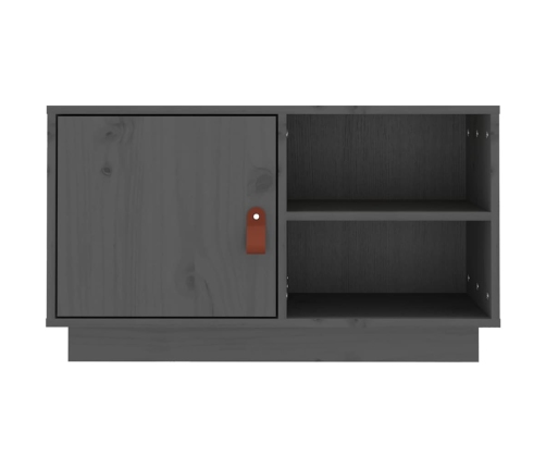 vidaXL Mueble de TV de madera maciza de pino gris 70x34x40 cm