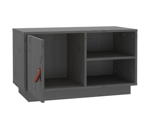 vidaXL Mueble de TV de madera maciza de pino gris 70x34x40 cm