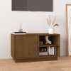 Mueble de TV madera maciza de pino marrón miel 70x34x40 cm