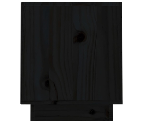 Mueble de TV de madera maciza de pino negro 70x34x40 cm