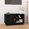 Mueble de TV de madera maciza de pino negro 70x34x40 cm