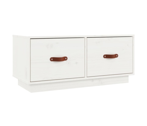 vidaXL Mueble de TV de madera maciza de pino blanco 80x34x35 cm