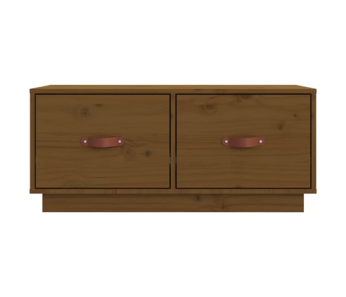 Mueble de TV madera maciza de pino marrón miel 80x34x35 cm