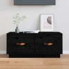 Mueble de TV de madera maciza de pino negro 80x34x35 cm