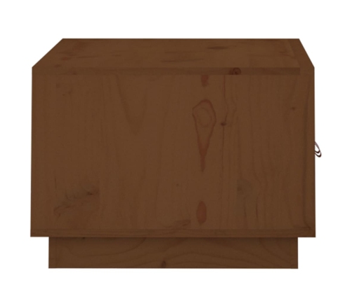 Mesa de centro madera maciza de pino marrón miel 80x50x35 cm