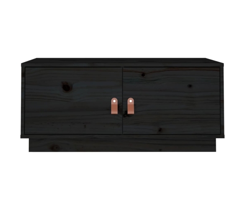 Mesa de centro de madera maciza de pino negro 80x50x35 cm