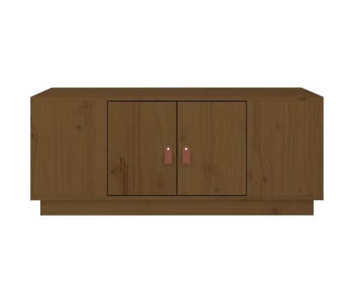 Mesa de centro madera maciza de pino marrón miel 100x50x41 cm