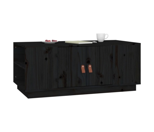 Mesa de centro de madera maciza de pino negro 100x50x41 cm