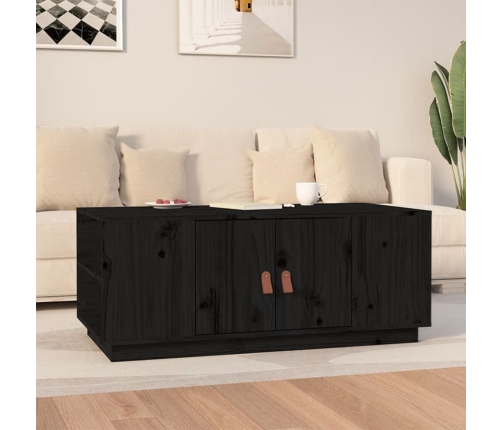 Mesa de centro de madera maciza de pino negro 100x50x41 cm