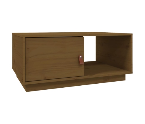 vidaXL Mesa de centro madera maciza de pino marrón miel 80x50x35,5 cm