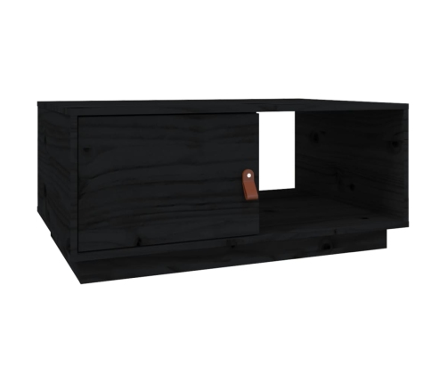 Mesa de centro de madera maciza de pino negro 80x50x35,5 cm