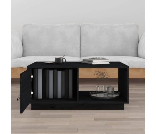 Mesa de centro de madera maciza de pino negro 80x50x35,5 cm