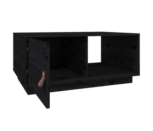 Mesa de centro de madera maciza de pino negro 80x50x35,5 cm