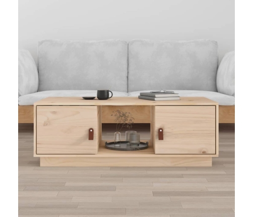 Mesa de centro de madera maciza de pino 100x50x35 cm