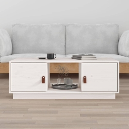 Mesa de centro de madera maciza de pino blanco 100x50x35 cm