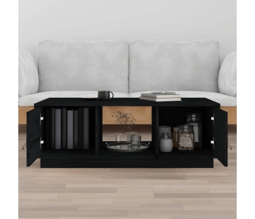 Mesa de centro de madera maciza de pino negro 100x50x35 cm