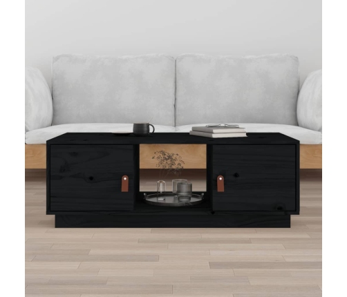 Mesa de centro de madera maciza de pino negro 100x50x35 cm