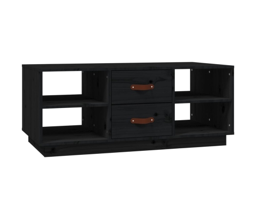 vidaXL Mesa de centro de madera maciza de pino negro 100x50x41 cm