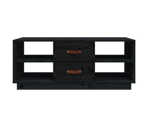 vidaXL Mesa de centro de madera maciza de pino negro 100x50x41 cm