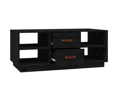 vidaXL Mesa de centro de madera maciza de pino negro 100x50x41 cm