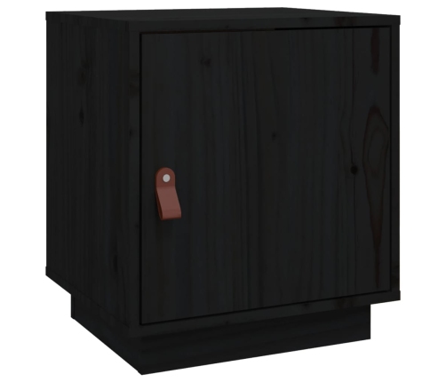 Mesita de noche madera maciza de pino negro 40x34x45 cm