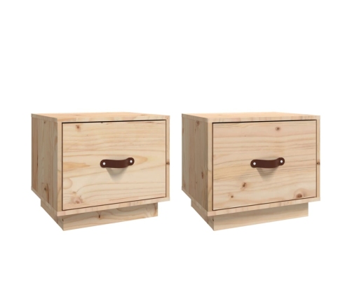 Mesitas de noche 2 uds madera maciza de pino 40x34x35 cm