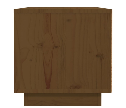 Mesita de noche madera maciza de pino marrón miel 40x34x35 cm