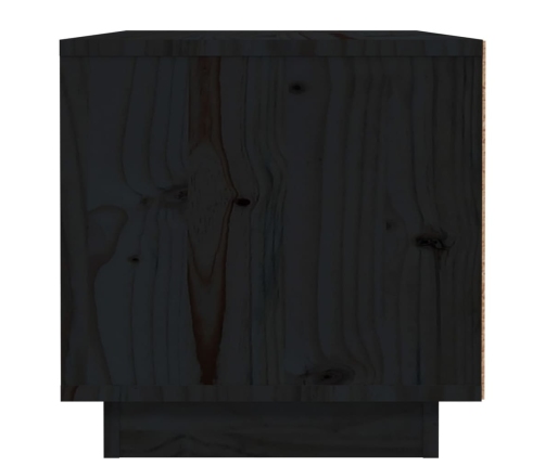 Mesita de noche madera maciza de pino negro 40x34x35 cm