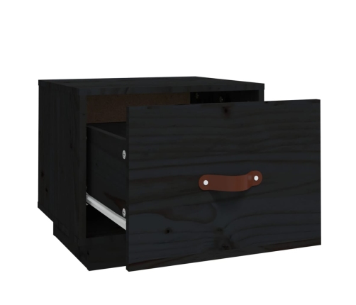 Mesitas de noche 2 uds madera maciza de pino negro 40x34x35 cm