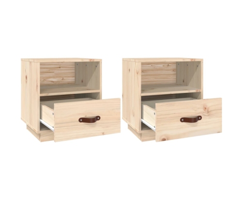 Mesitas de noche 2 uds madera maciza de pino 40x34x45 cm