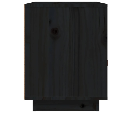 Mesita de noche madera maciza de pino negro 40x34x45 cm