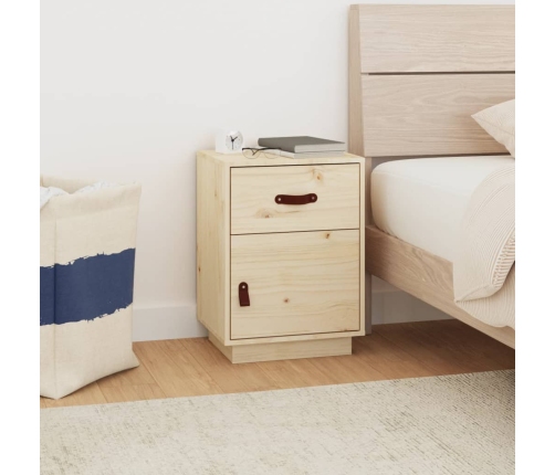 vidaXL Mesita de noche madera maciza de pino 40x34x55 cm