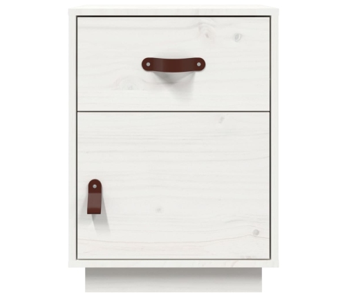 vidaXL Mesita de noche madera maciza de pino blanco 40x34x55 cm