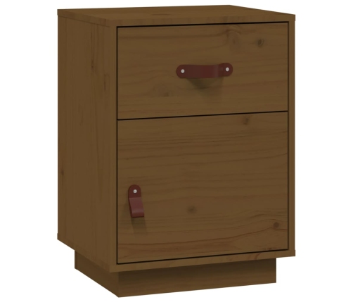 vidaXL Mesita de noche madera maciza de pino marrón miel 40x34x55 cm