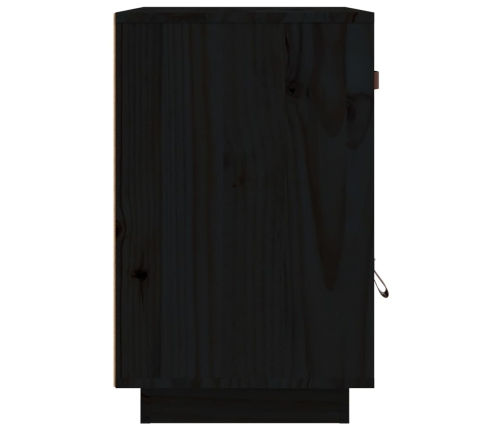 Mesita de noche madera maciza de pino negro 40x34x55 cm