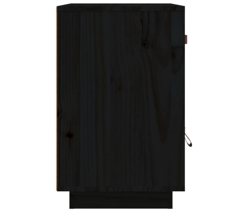 Mesitas de noche 2 uds madera maciza de pino negro 40x34x55 cm