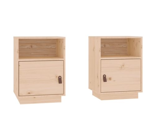 Mesitas de noche 2 uds madera maciza de pino 40x34x55 cm