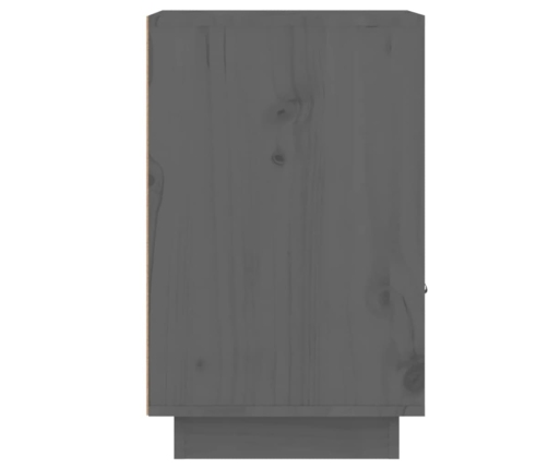 vidaXL Mesita de noche madera maciza de pino gris 40x34x55 cm