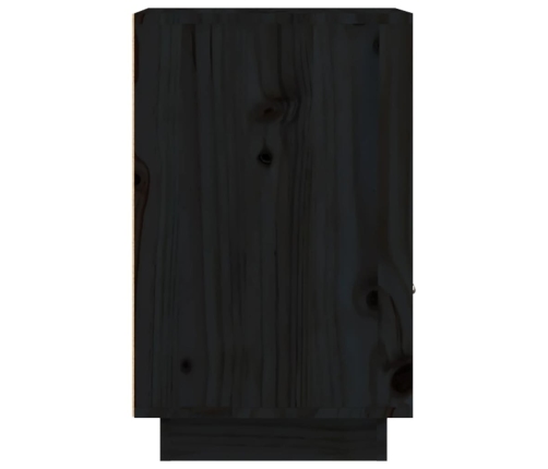 Mesita de noche madera maciza de pino negro 40x34x55 cm